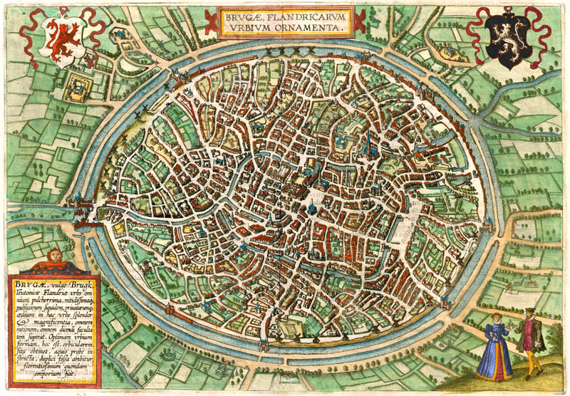 Brugge 1590 Braun en Hogenberg